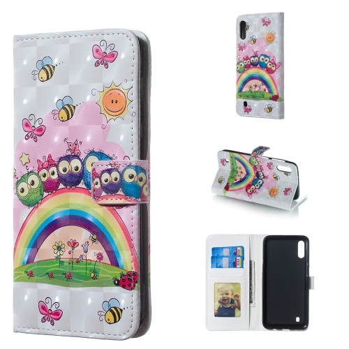 

Owl Family Pattern 3D Horizontal Flip Leather Case for Galaxy M10, with Holder & Card Slots & Photo Frame & Wallet