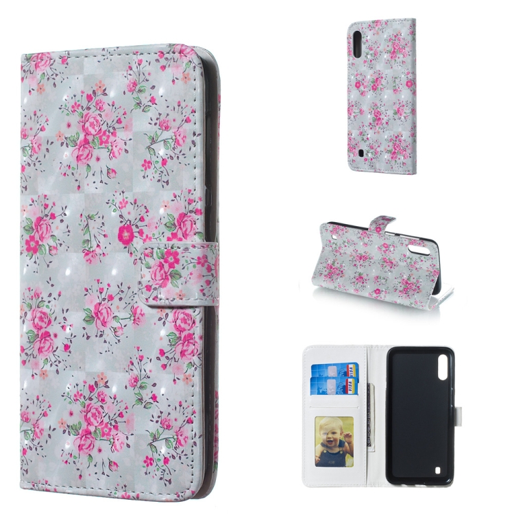 

Rose Pattern 3D Horizontal Flip Leather Case for Galaxy M10, with Holder & Card Slots & Photo Frame & Wallet