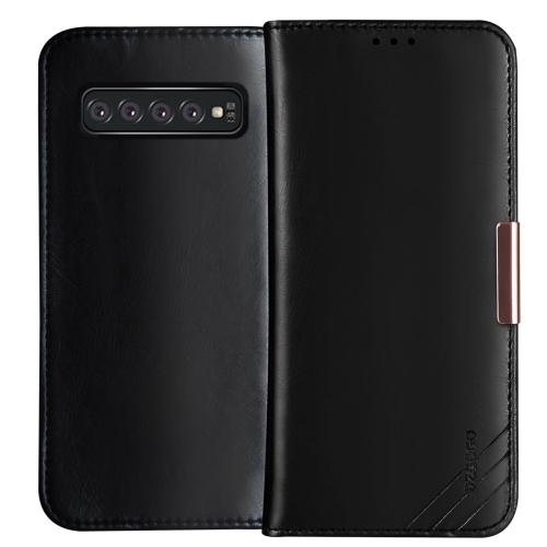 

DZGOGO ROYALE II Series Magnetic Horizontal Flip Genuine Leather Case for Galaxy S10 Plus, with Card Slots & Holder (Black)