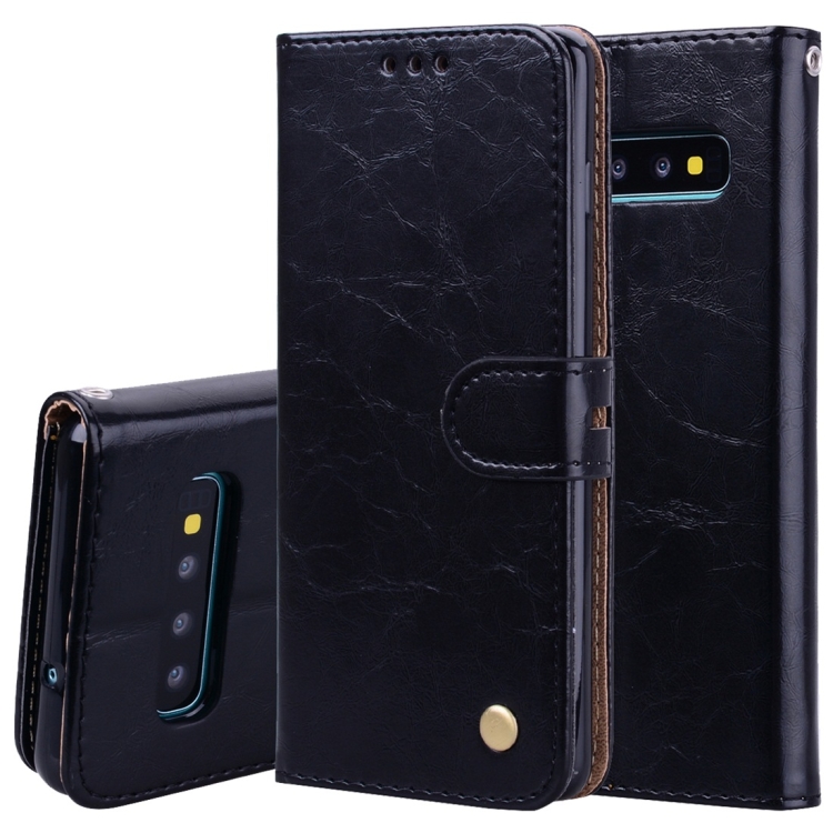 

Business Style Oil Wax Texture Horizontal Flip Leather Case for Galaxy S10, with Holder & Card Slots & Wallet (Black)