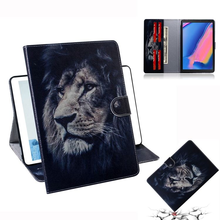 

Lion Pattern Horizontal Flip Leather Case for Galaxy Tab A 8 (2019) / P200 / P205, with Holder & Card Slot & Wallet