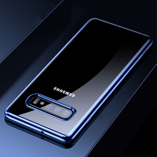 

TOTUDESIGN Concise Series Shockproof Electroplating TPU Protective Case for Galaxy S10(Blue)