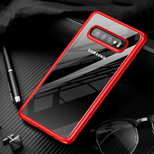 

TOTUDESIGN Crystal Color Series Sim Version Shockproof TPU + Acrylic Protective Case for Galaxy S10 (Red)