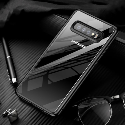 

TOTUDESIGN Crystal Color Series Sim Version Shockproof TPU + Acrylic Protective Case for Galaxy S10 E (Black)