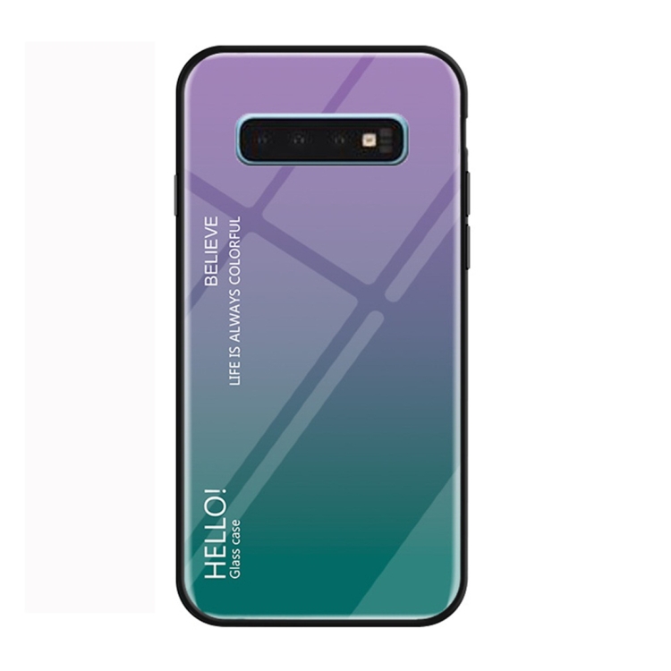 

Gradient Color Glass Protective Case for Galaxy S10 E (Purple)