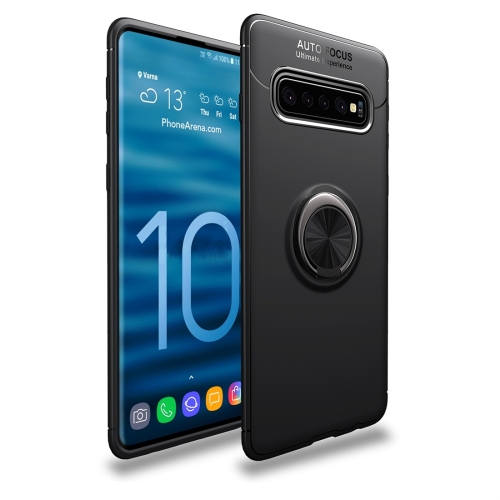 

lenuo Shockproof TPU Protective Case for Galaxy S10, with Invisible Holder(Black)