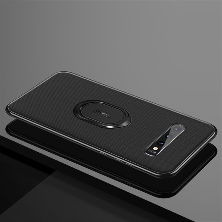 

LONDOR Shockproof PC + TPU Case for Galaxy S10, with Metal Holder (Black)