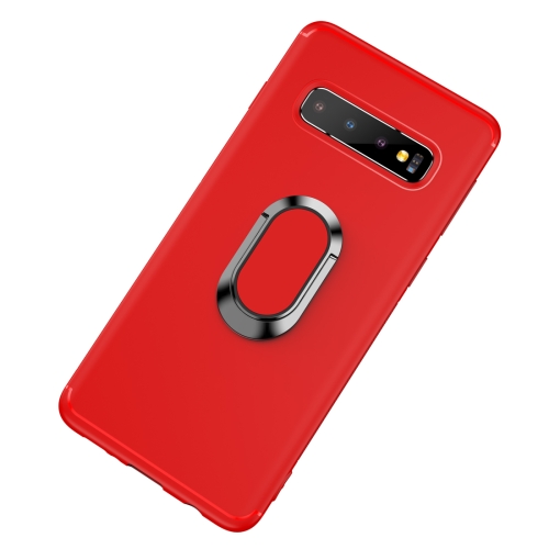 

Shockproof TPU Full Protective Case for Galaxy S10, with 360 Degree Rotation Holder (Red)