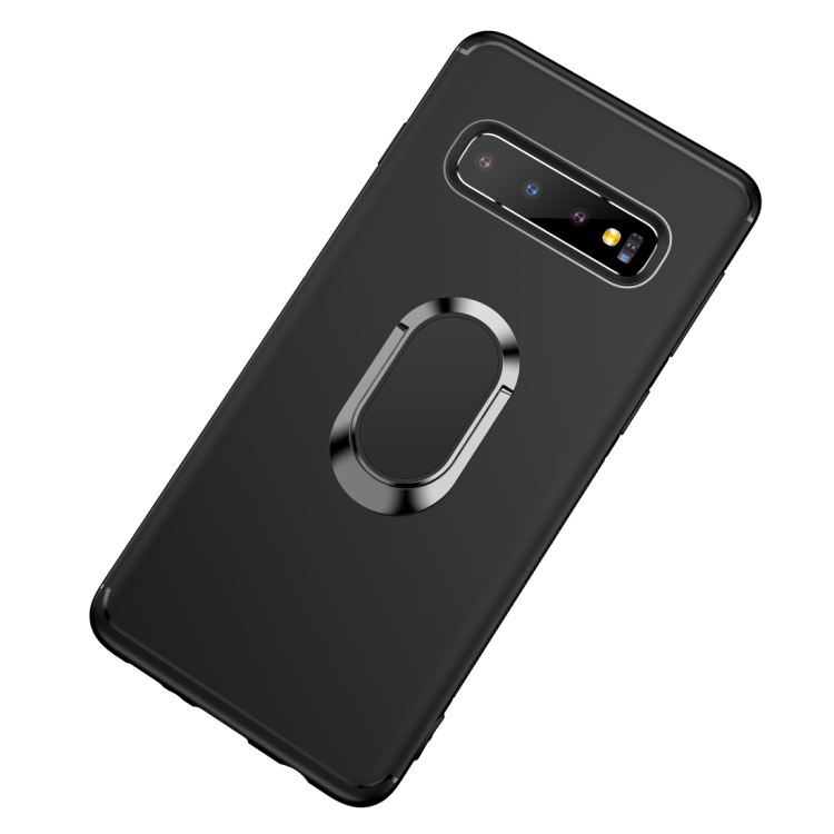 

Shockproof TPU Full Protective Case for Galaxy S10 Plus, with 360 Degree Rotation Holder (Black)