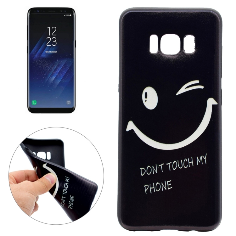 

For Galaxy S8 Dont Touch My Phone Smiling Face Pattern Soft TPU Protective Case