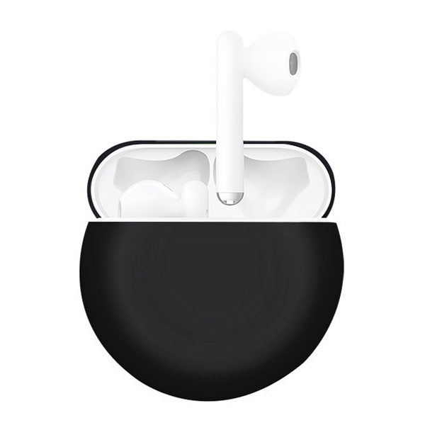 

For Huawei FreeBuds 3 Split Style Liquid Silicone Wireless Earphone Protective Case Storage Box(Black)