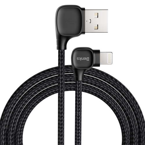

Benks M12 2.4A Double Angle Head Design MFI 8 Pin Charging Cable, Length: 1.2m (Black)