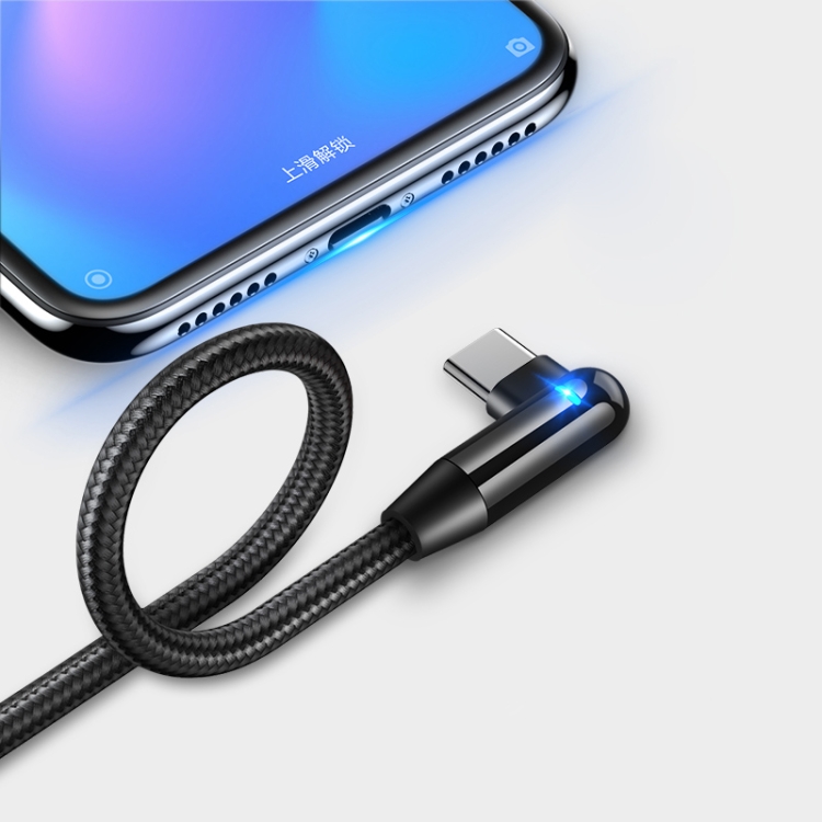 

CAFELE Type-C / USB-C Atomic Series 90 Degree Bend Design Charging Data Cable, Length: 1.2m (Black)