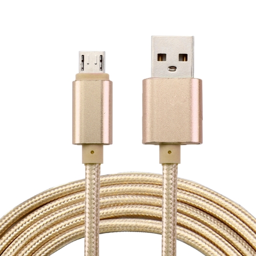 

2m Woven Style Metal Head 84 Cores Micro USB to USB 2.0 Data / Charger Cable, For Samsung / Huawei / Xiaomi / Meizu / LG / HTC and Other Smartphones(Gold)