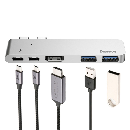 

Baseus 5 in 1 Type-C HUB Multiport Adapter Station Dock with 4K HDMI & 2 USB 3.0 Ports & 2 Type-C Female, For Galaxy S9 & S9 + & S8 & S8 + & Note 8 / HTC 10 / Huawei Mate 10 & Mate 10 Pro & P20 & P20 Pro / MacBook 12 inch / MacBook Pro
