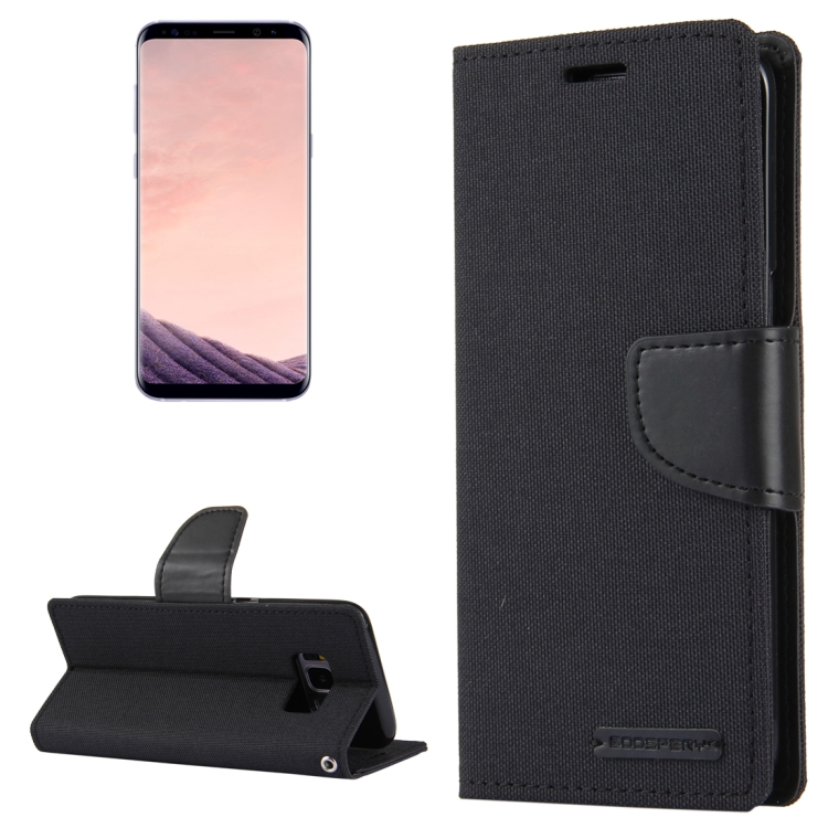 

MERCURY GOOSPERY CANVAS DIARY for Samsung Galaxy S8+ / G9550 Canvas Texture Horizontal Flip Leather Case with Card Slots & Wallet & Holder(Black)