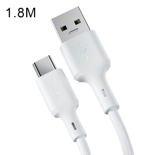 

Benks D35 5A USB-A to Type-C Fast Charging Cable, Length: 1.8m (White)