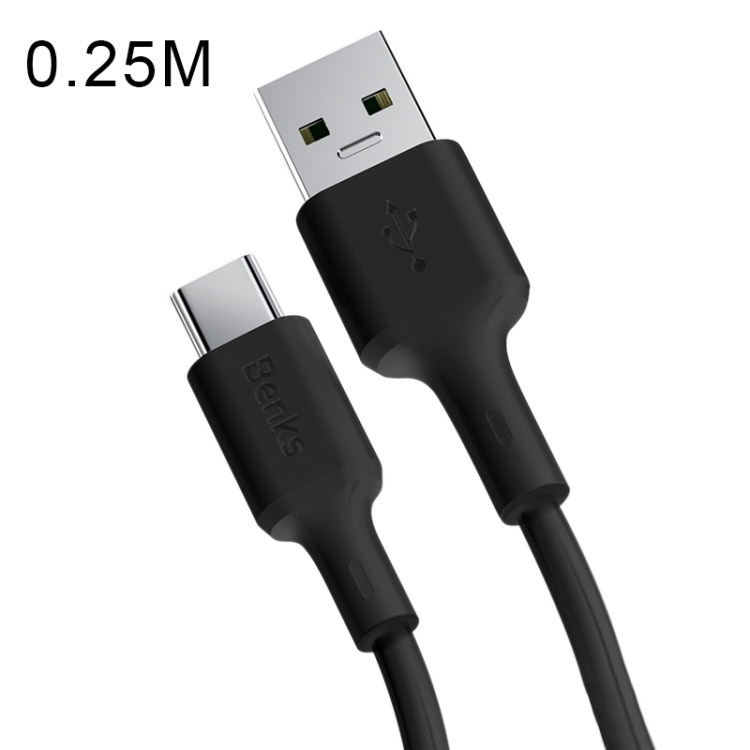 

Benks D35 5A USB-A to Type-C Fast Charging Cable, Length: 0.25m (Black)