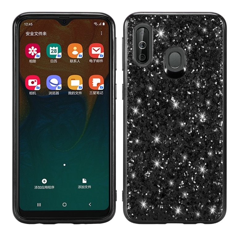 

Glittery Powder Shockproof TPU Case for Galaxy A40 (Black)