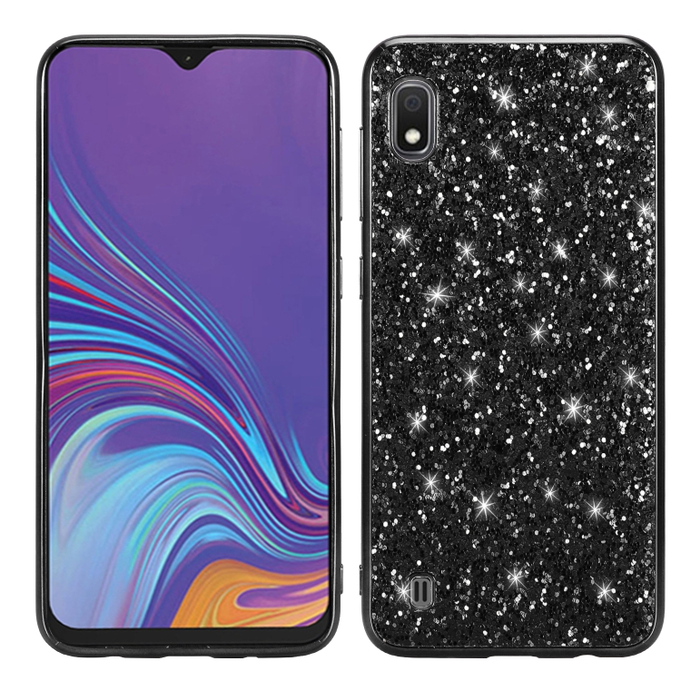 

Glittery Powder Shockproof TPU Case for Galaxy A10(Black)