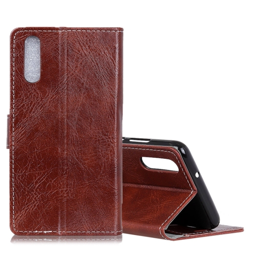 

Retro Crazy Horse Texture Horizontal Flip Leather Case for Galaxy A70, with Holder & Card Slots & Photo Frame (Brown)