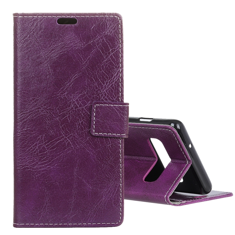 

Retro Crazy Horse Texture Horizontal Flip Leather Case for Samsung Galaxy S10 Plus, with Holder & Card Slots & Photo Frame(Purple)