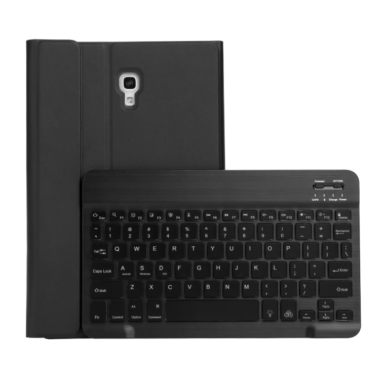 

ST590S Bluetooth 3.0 Fine Wool Texture PU Leather ABS Detachable Seven-color Backlight Bluetooth Keyboard Leather Case for Samsung Galaxy Tab A 10.5 inch T590 / T595, with Pen Slot & Holder (Black)