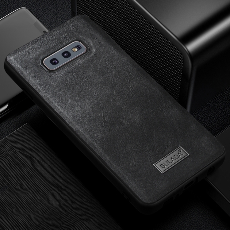 

SULADA Shockproof TPU + Handmade Leather Case for Galaxy S10e (Black)