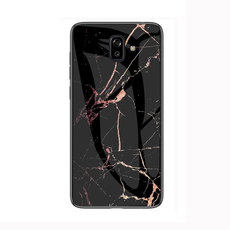 

Marble Glass Protective Case for Galaxy J6 Plus(Black Gold)