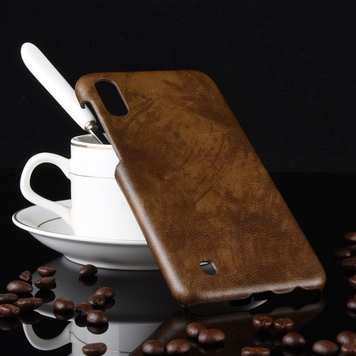 

Shockproof Litchi Texture PC + PU Case for Galaxy M10 (Brown)