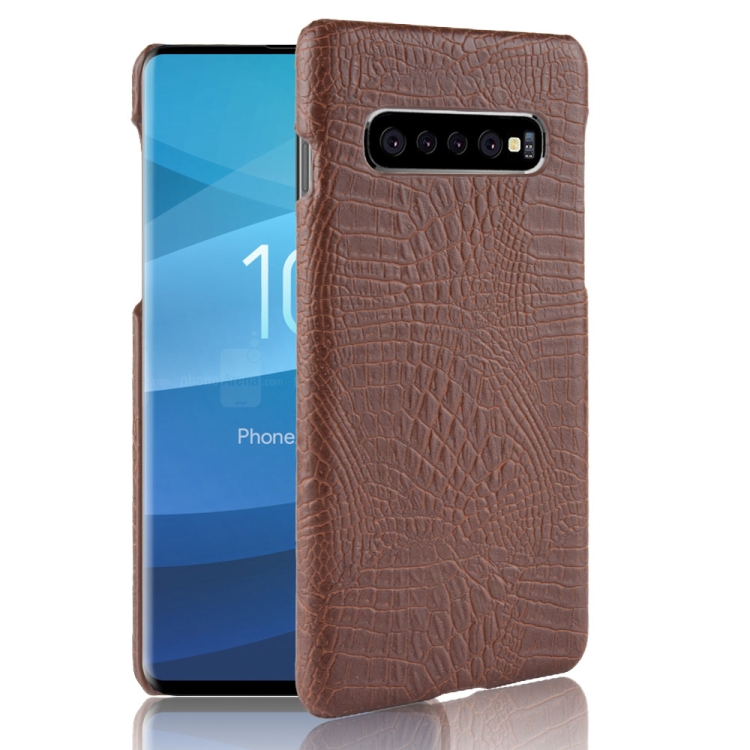 

Shockproof Crocodile Texture PC + PU Case for Galaxy S10 5G (Brown)
