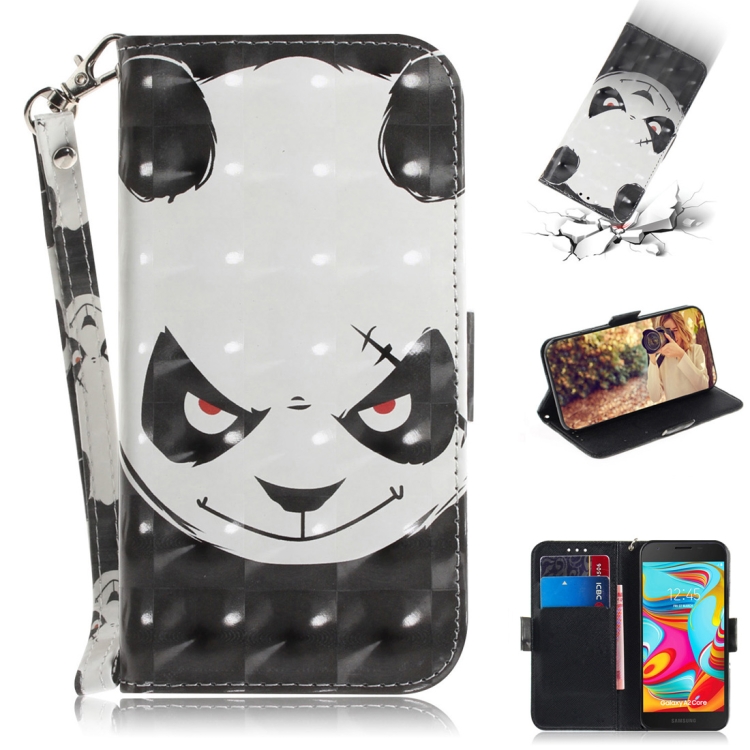 

3D Colored Drawing Angry Bear Pattern Horizontal Flip Leather Case for Galaxy A2 Core, with Holder & Card Slots & Wallet