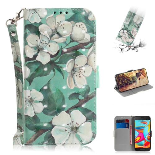 

3D Colored Drawing Watercolor Flower Pattern Horizontal Flip Leather Case for Galaxy A2 Core, with Holder & Card Slots & Wallet