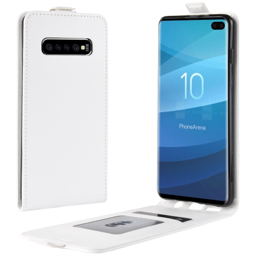 

Business Style Vertical Flip TPU Leather Case for Galaxy S10+, with Card Slot (White)