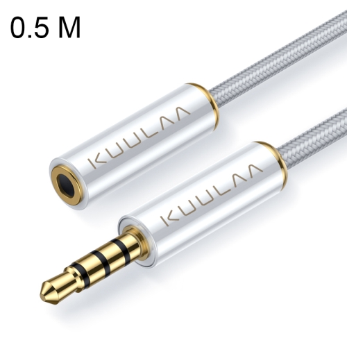

KUULAA KL-X15 Male to 3.5mm Female Aux Audio Extension Cable, Length: about 50cm(White)