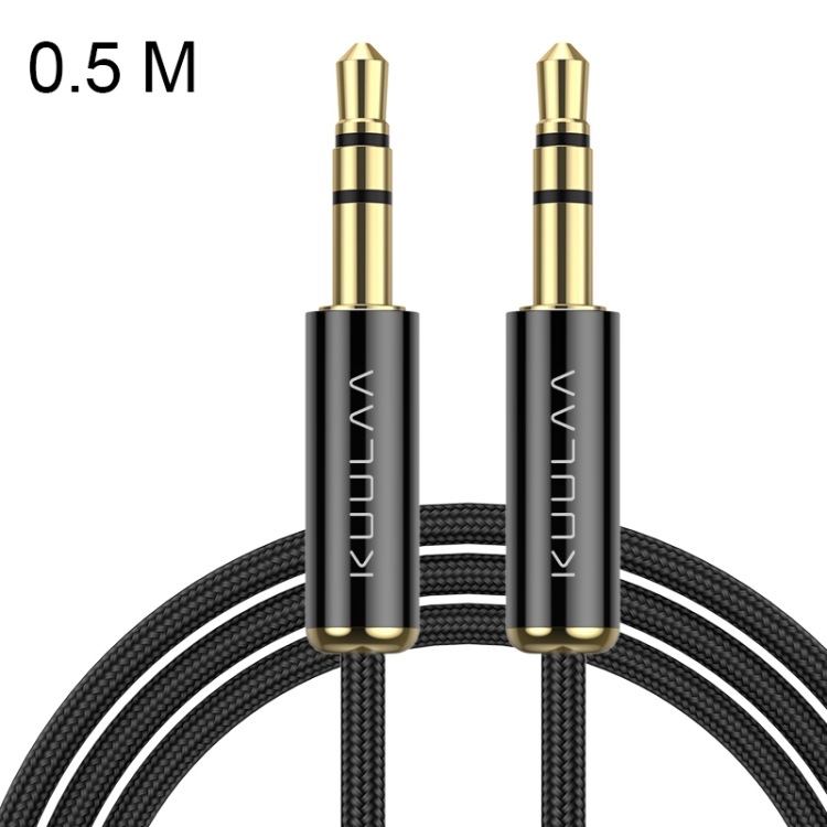 

KUULAA KL-X14 Male to 3.5mm Male Aux Audio Cable for iPhone 6 / Galaxy S8 / Xiaomi Redmi 4X, Length: about 0.5m(Black)