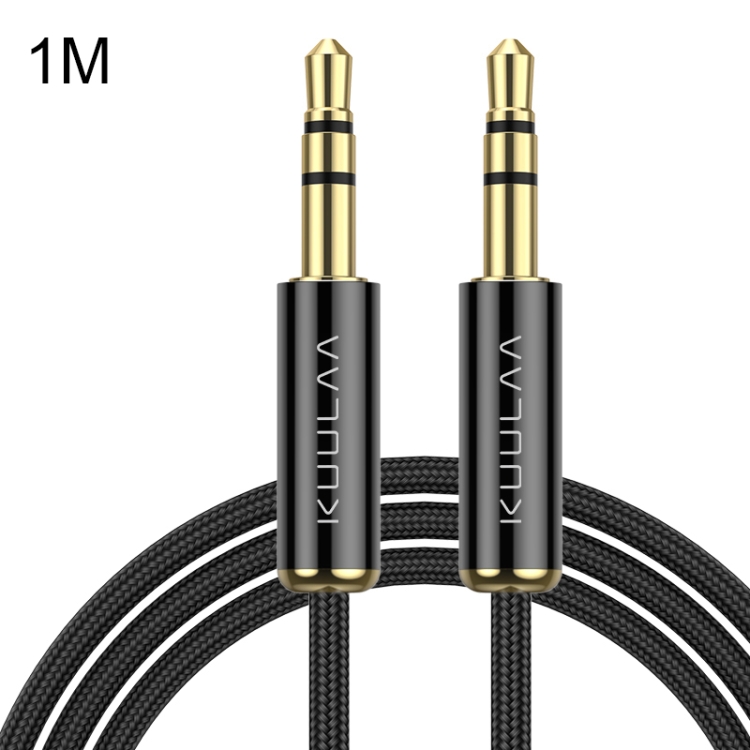 

KUULAA KL-X14 Male to 3.5mm Male Aux Audio Cable for iPhone 6 / Galaxy S8 / Xiaomi Redmi 4X, Length: about 1m(Black)