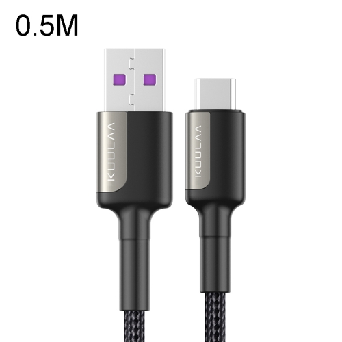 

Kuulaa KL-X12 5A USB to USB-C / Type-C Zinc Alloy Fast Charging Cable, Length: 0.5m (Black)