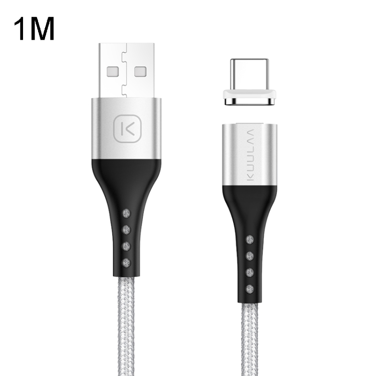 

Kuulaa KL-X01-C USB to USB-C / Type-C Square Head Magnetic Fast Charging Data Cable, Length: 1m (Silver)