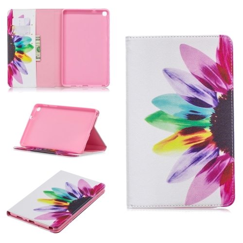 

Colored Drawing Sunflower Pattern Horizontal Flip Leather Case for Galaxy Tab A 8 (2019) P200 / P205, with Holder & Card Slots & Wallet