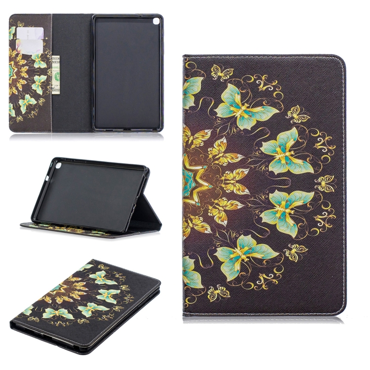 

Colored Drawing Semicircular Butterfly Pattern Horizontal Flip Leather Case for Galaxy Tab A 8 (2019) P200 / P205, with Holder & Card Slots & Wallet