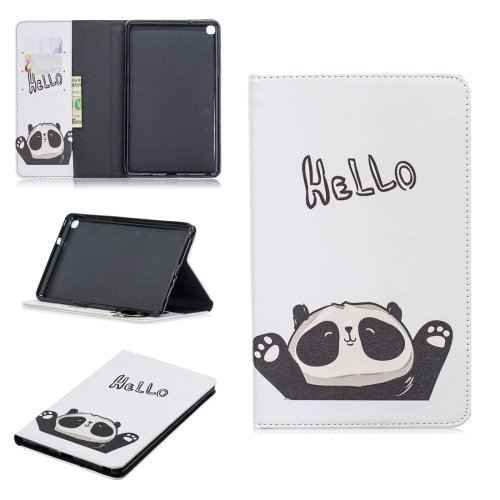 

Colored Drawing Hello Panda Pattern Horizontal Flip Leather Case for Galaxy Tab A 8 (2019) P200 / P205, with Holder & Card Slots & Wallet