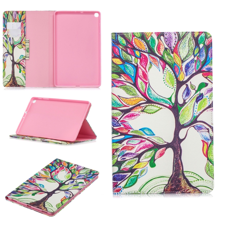 

Colored Drawing Tree of Life Pattern Horizontal Flip Leather Case for Galaxy Tab A 10.1 (2019) T510 / T515, with Holder & Card Slots & Wallet