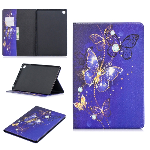 

Colored Drawing Purple Butterfly Pattern Horizontal Flip Leather Case for Galaxy Tab S5e 10.5 T720 / T725, with Holder & Card Slots & Wallet