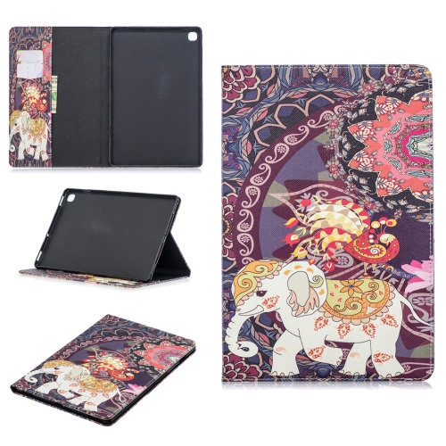 

Colored Drawing Flower Elephant Pattern Horizontal Flip Leather Case for Galaxy Tab S5e 10.5 T720 / T725, with Holder & Card Slots & Wallet