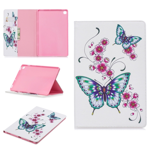 

Colored Drawing Peach Blossom and Butterfly Pattern Horizontal Flip Leather Case for Galaxy Tab S5e 10.5 T720 / T725, with Holder & Card Slots & Wallet