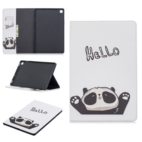 

Colored Drawing Hello Panda Pattern Horizontal Flip Leather Case for Galaxy Tab S5e 10.5 T720 / T725, with Holder & Card Slots & Wallet