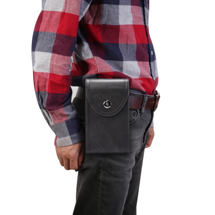 

Double Case Multi-functional Universal Mobile Phone Waist Bag For 6.5 Inch or Below Smartphones (Black)