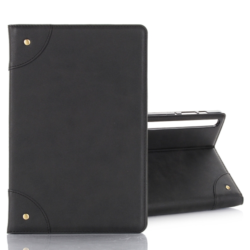 

For Galaxy Tab S6 T860 / T865 Retro Book Style Horizontal Flip Leather Case with Holder & Card Slots & Wallet (Black)