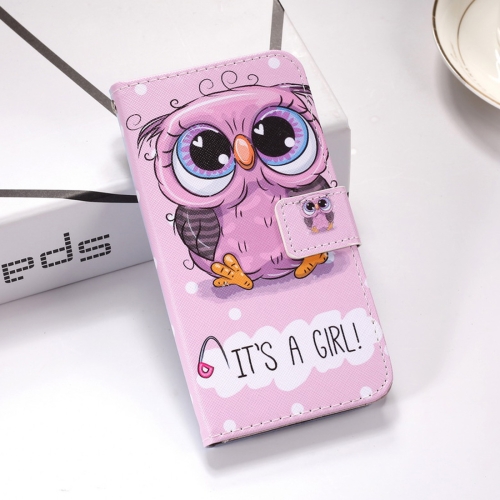 

Cute Owl Pattern Colored Drawing Horizontal Flip Leather Case for Galaxy S10+, with Holder & Card Slots & Wallet & Lanyard